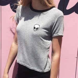 Brandy Melville alien grey shirt